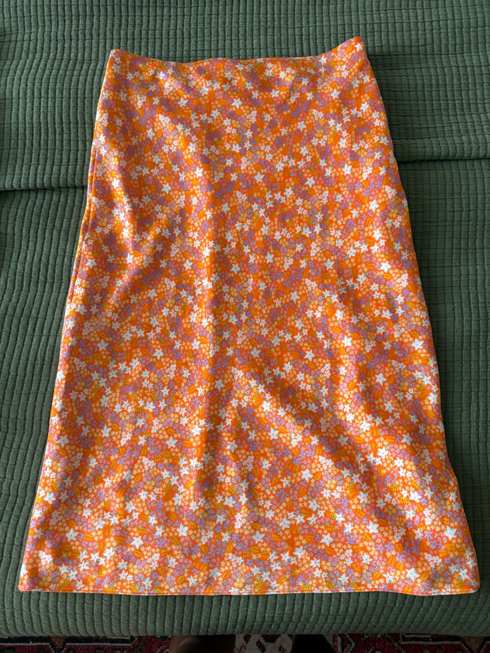 Steve Madden Orange Floral Midi Skirt